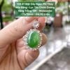 Mặt Dây Chuyền Phỉ Thúy Jadeite A Nếp Băng Lục Táo Thủy Tinh Chủng Bạch Nguyệt Quang  Vàng Trắng 18K Moissanite 123.6
