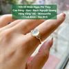 Nhẫn Ngọc Phỉ Thúy Cao Băng - Keo - Bạch Nguyệt Quang VV 14K - Moissanite ~7,1x8,4mm 129.55