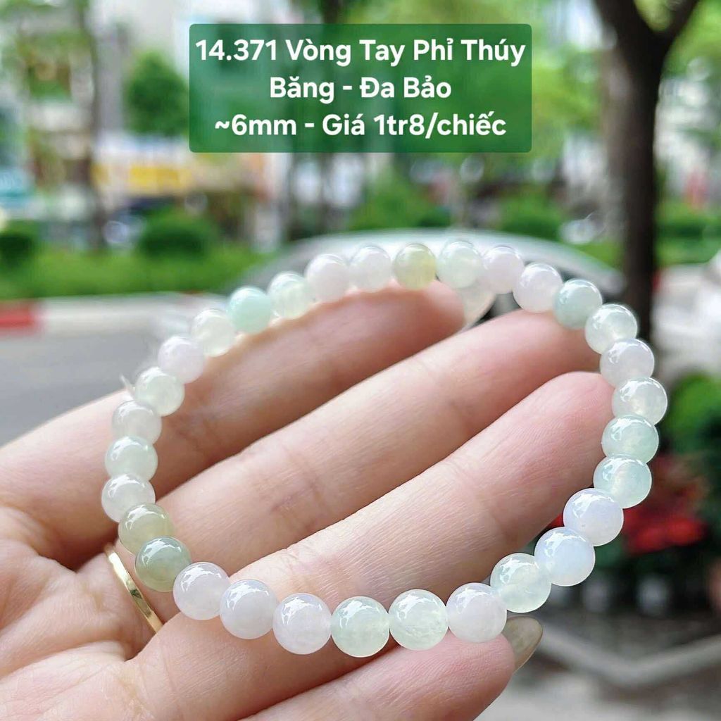 Vòng Tay Phỉ Thuý Băng - Đa Bảo ~6mm - 14.371