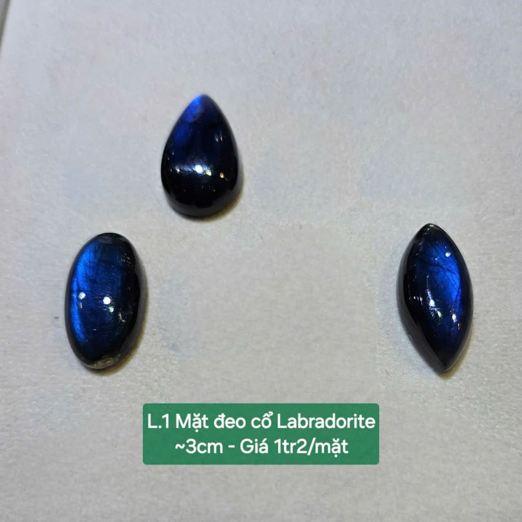 Mặt đeo cổ Labradorite ~3cm L1