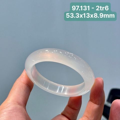 Vòng Hẹ Ngọc Tuỷ Chalcedony Bạch Nguyệt Quang ~53.3x13x8.9mm - 97.131
