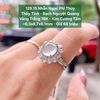 Nhẫn Ngọc Phỉ Thuý Thuỷ Tinh - Bạch Nguyệt Quang VT18K - Kim Cương Tấm ~8.3x8.7x6.1mm - 129.15