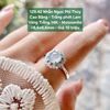 Nhẫn Ngọc Phỉ Thúy Cao Băng - Trắng phớt Lam VT14K - Moissanite ~6,6x6,6mm 129.42