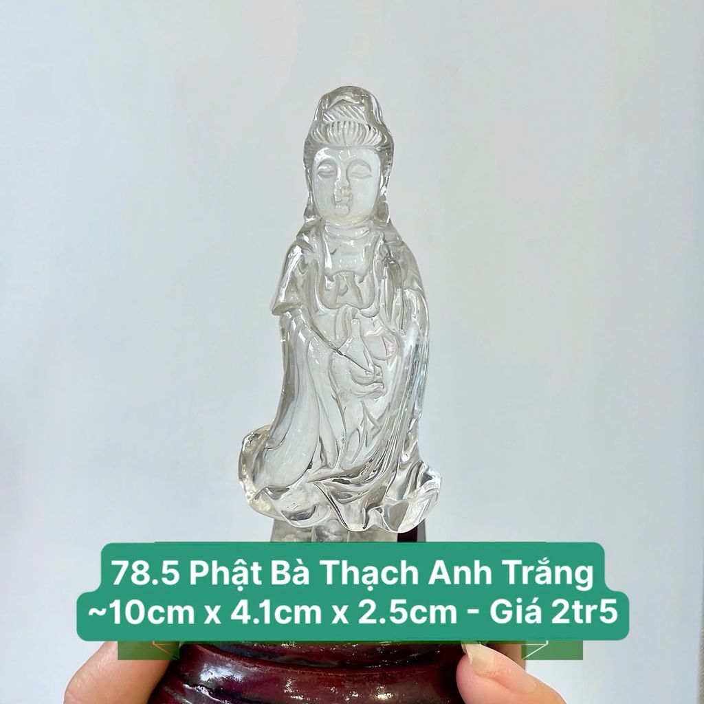 Phật Bà Thạch Anh Trắng ~ 9.5x3.3x2.6 - 78.5
