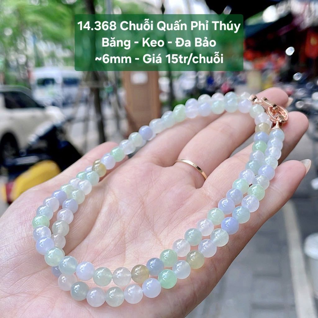 Chuỗi Quấn Phỉ Thuý Băng - Keo - Đa Bảo ~6mm - 14.368