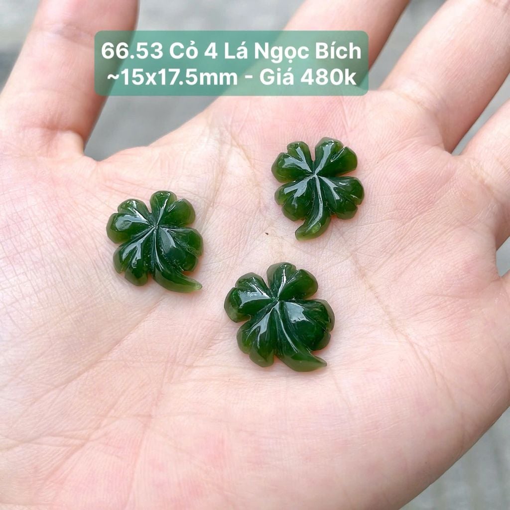 Cỏ 4 Lá Ngọc Bích ~15x17.5mm - 66.53