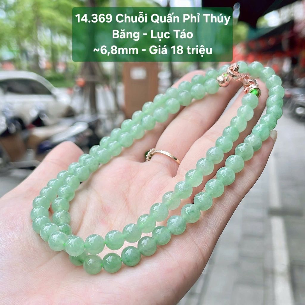 Chuỗi Quấn Phỉ Thúy Băng - Lục Táo ~6,8mm 14.369