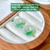 Cặp Khấu Donut Phỉ Thúy  Băng - Keo - Hoa Bay Xanh Cay  ~17,5x3,8mm 10.104