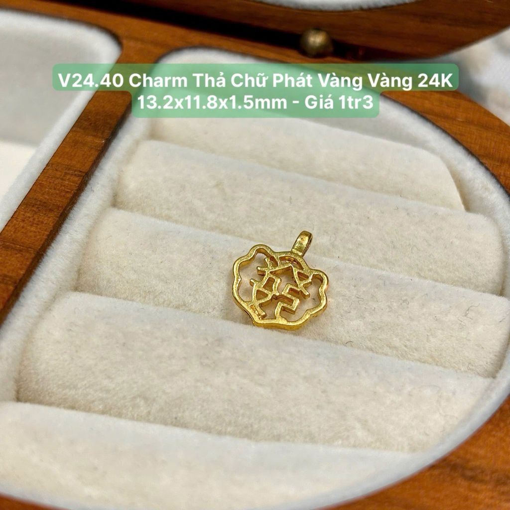 Charm Thả Chữ Phát VV24K ~13.2x11.8x1.5mm - V24.40