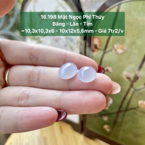 Mặt Ngọc Phỉ Thúy Băng - Lão - Tím ~10,3x10,3x6 - 10x12x5,6mm 16.198
