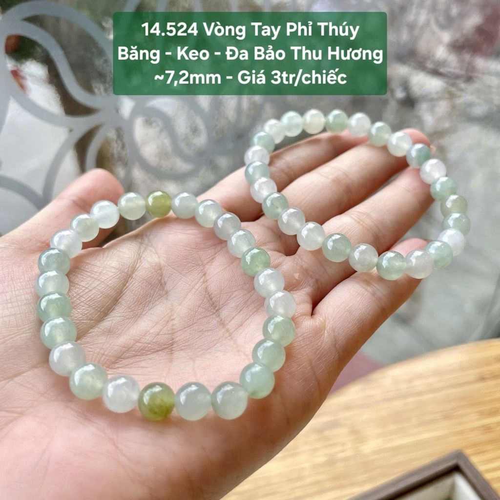 Vòng Tay Phỉ Thúy  Băng - Keo - Đa Bảo Thu Hương  ~7,2mm 14.524