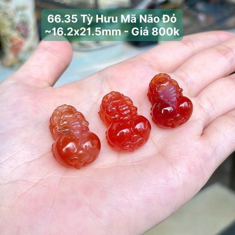 Tỳ Hưu Mã Não Đỏ ~16.2x21.5mm - 66.35