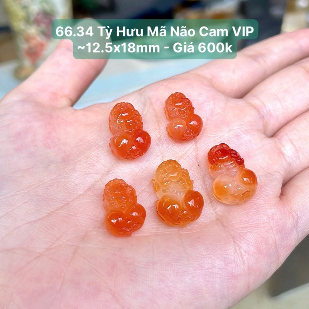 Tỳ Hưu Mã Não Cam VIP ~12.5x18mm - 66.34