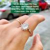 Nhẫn Ngọc Phỉ Thúy  Cao Băng - Bạch Nguyệt Quang  Vàng Hồng 14K - Moissanite tấm  ~7,8x8,5mm 126.85
