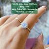 Nhẫn Ngọc Phỉ Thúy Băng - Tím Vàng Trắng 14K - Moissanite ~6x6mm 128.78
