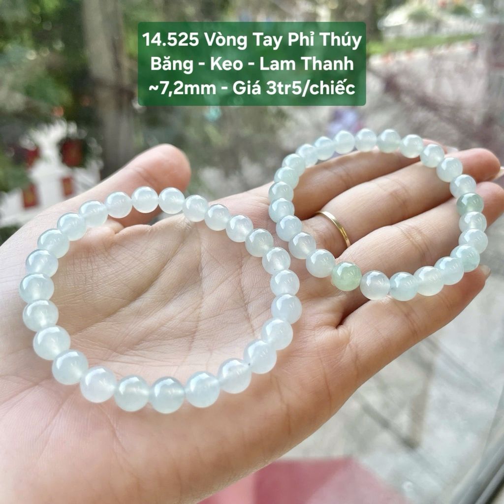 Vòng Tay Phỉ Thúy  Băng - Keo - Lam Thanh  ~7,2mm 14.525