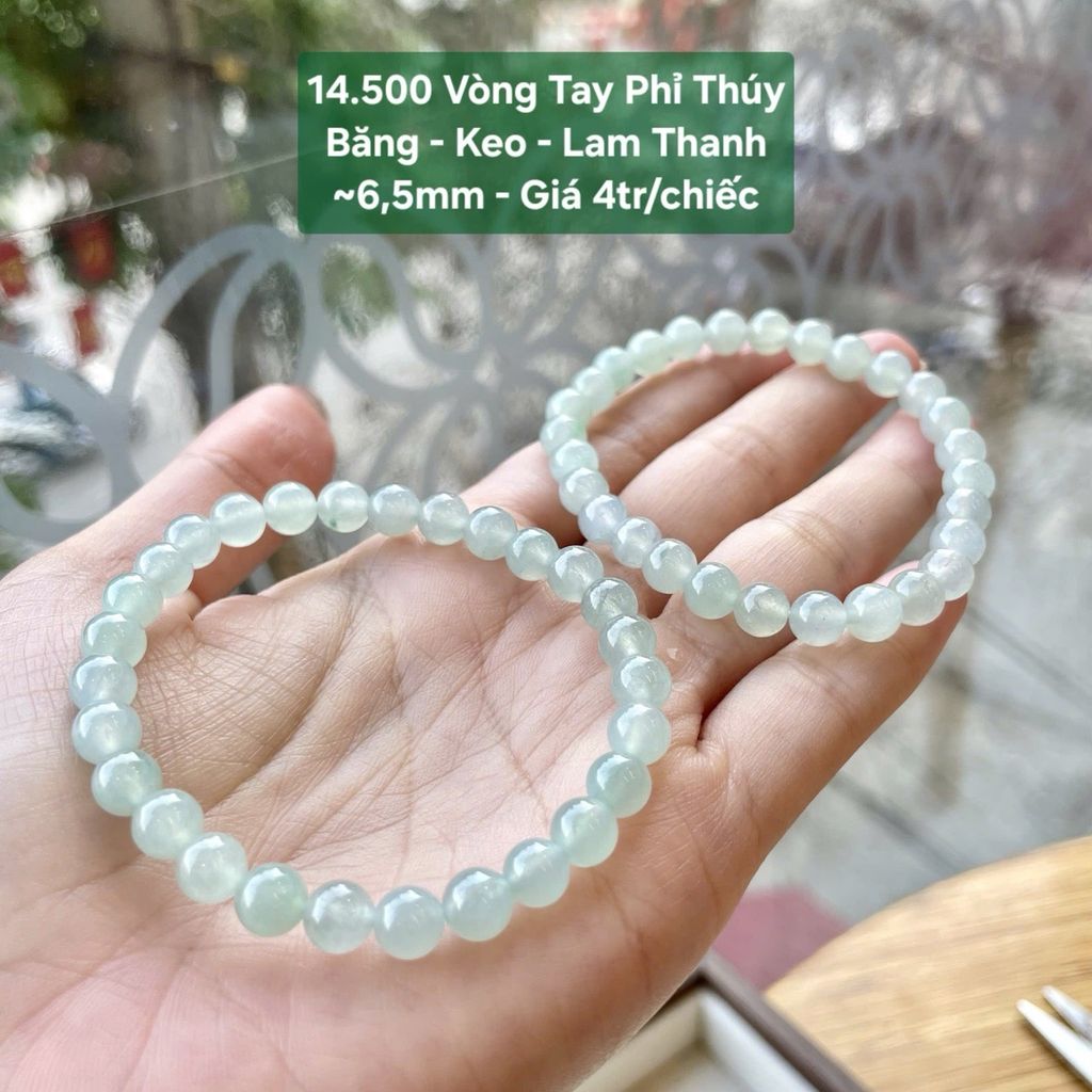 Vòng Tay Phỉ Thúy  Băng - Keo - Lam Thanh ~6,5mm 14.500