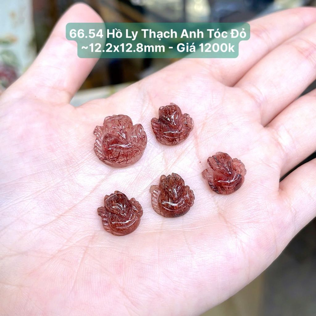 Hồ Ly Thạch Anh Tóc Đỏ ~12.2x12.8mm - 66.54
