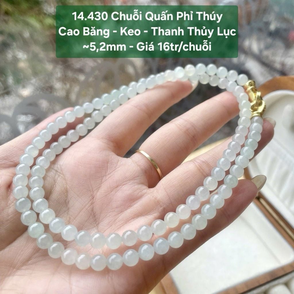Chuỗi Quấn Phỉ Thuý Cao Băng - Keo - Thanh Thuỷ Lục ~5.2mm - 14.430
