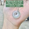 Khấu Bình An Phỉ Thúy  Băng - Trắng phớt Lục Táo  Vàng Trắng 18K - Kim Cương tấm  ~18,5x4mm 126.95