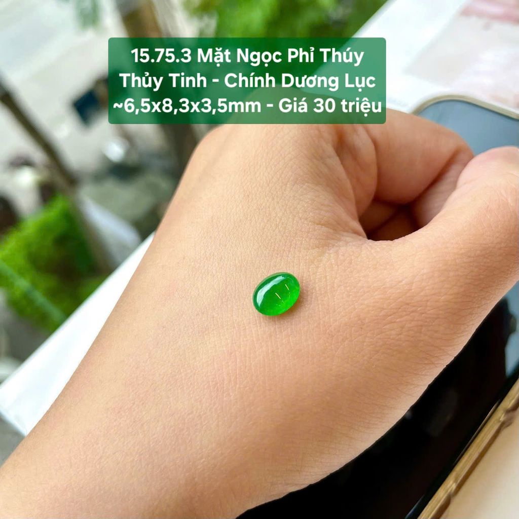 Mặt Ngọc Phỉ Thúy Thủy Tinh - Chính Dương Lục - 15.75.3