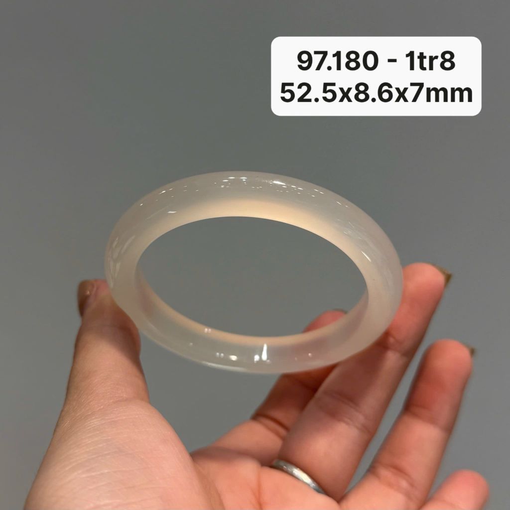 Vòng Hẹ Ngọc Tuỷ Chalcedony Bạch Nguyệt Quang 97.180