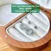 Cặp Khấu Donut Phỉ Thúy  Băng - Gà Đen  ~14x3,3mm 10.97