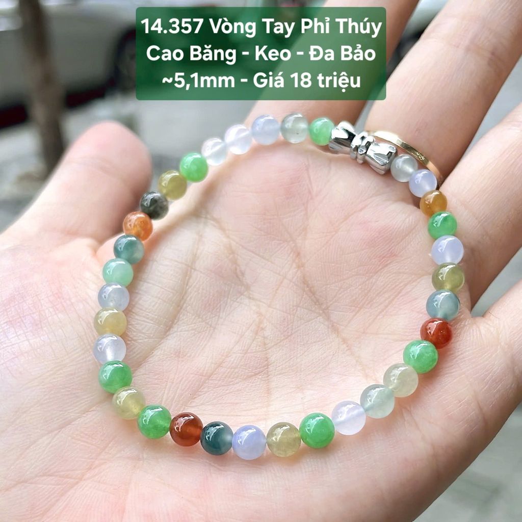 Vòng Tay Phỉ Thúy  Cao Băng - Keo - Đa Bảo  ~5,1mm 14.357