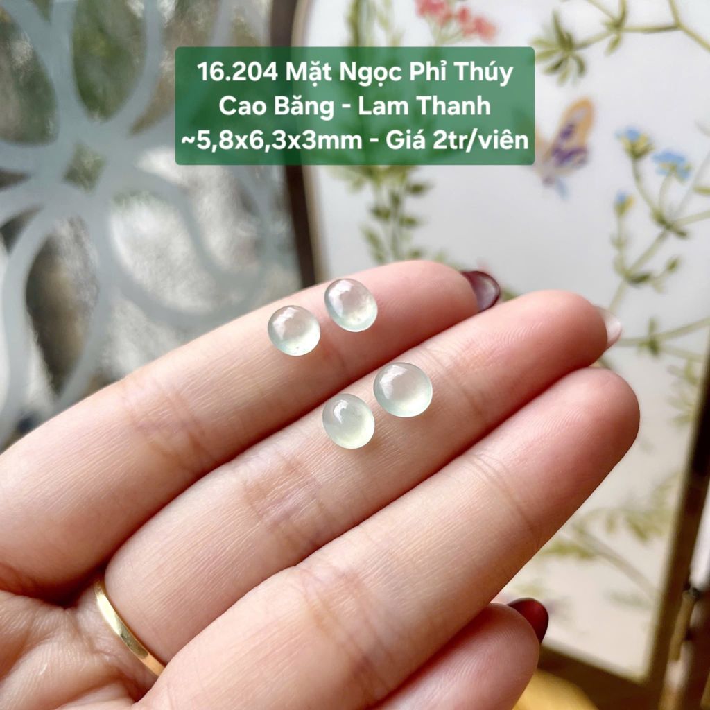 Mặt Ngọc Phỉ Thúy Cao Băng - Lam Thanh ~5,8x6,3x3mm 16.204