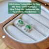 Khoá Trường Mệnh Phỉ Thuý Nếp Băng - Chính Dương Lục VT14K - Moissanite Tấm ~6.3x7.8mm - 128.83