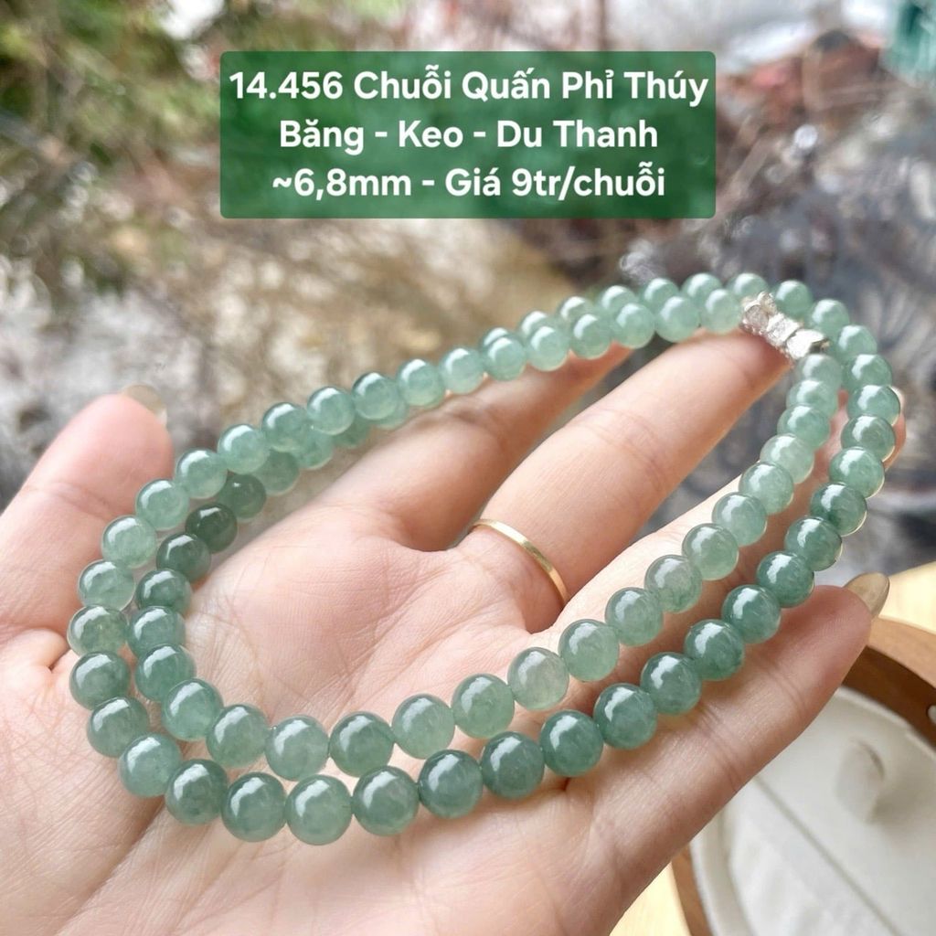 Chuỗi Quấn Phỉ Thúy  Băng - Keo - Du Thanh  ~6,8mm 14.456
