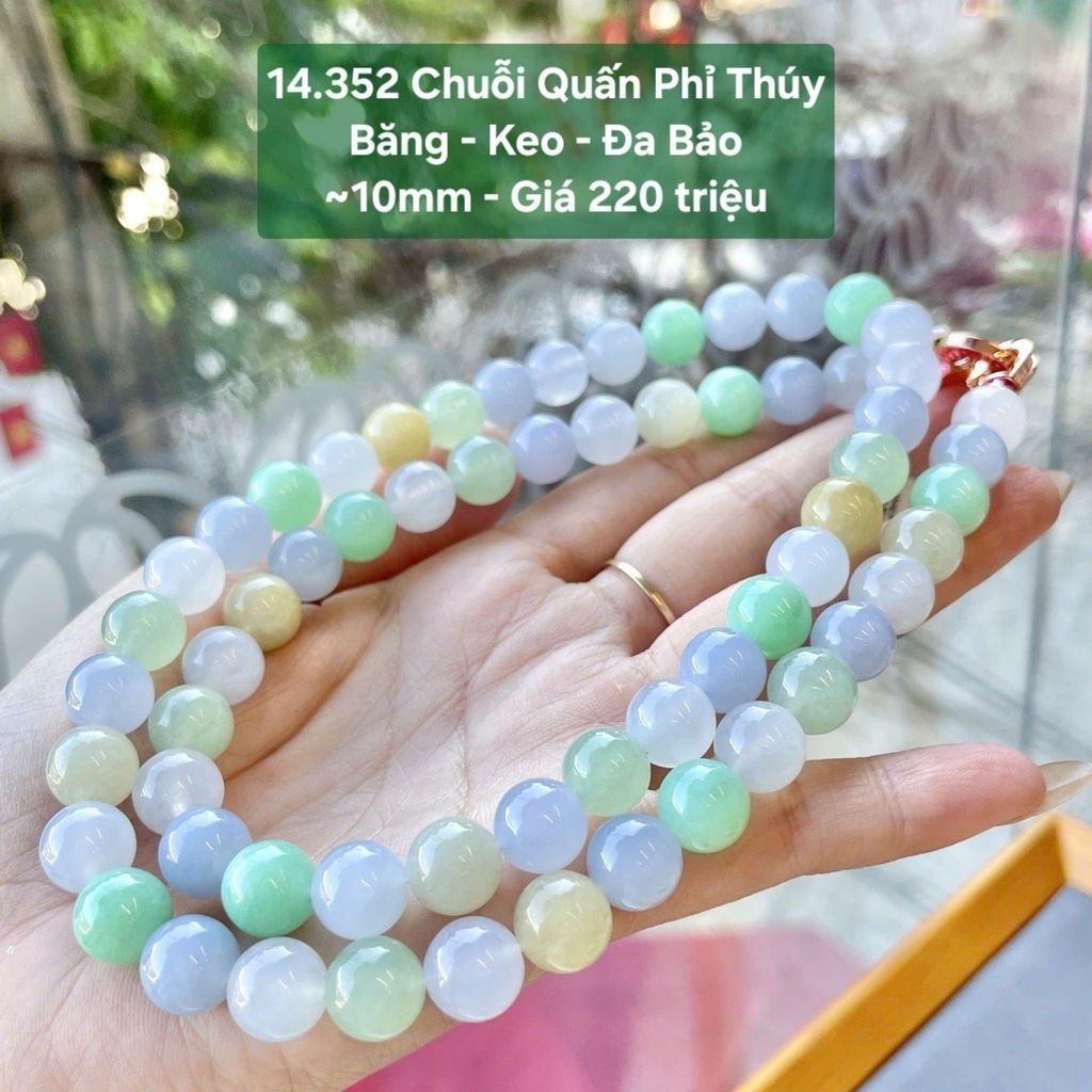 Chuỗi Quấn Phỉ Thúy  Băng - Keo - Đa Bảo  ~10mm 14.352