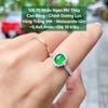 Nhẫn Ngọc Phỉ Thúy  Cao Băng - Chính Dương Lục  Vàng Trắng 14K - Moissanite tấm  ~5,4x6,6mm 126.70