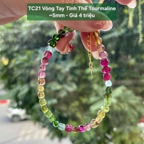 Vòng Tay Tinh Thể Tourmaline ~5mm TC21