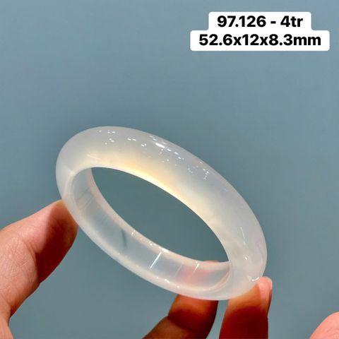 Vòng Hẹ Ngọc Tuỷ Chalcedony Bạch Nguyệt Quang ~52.6x12x8.3mm - 97.126