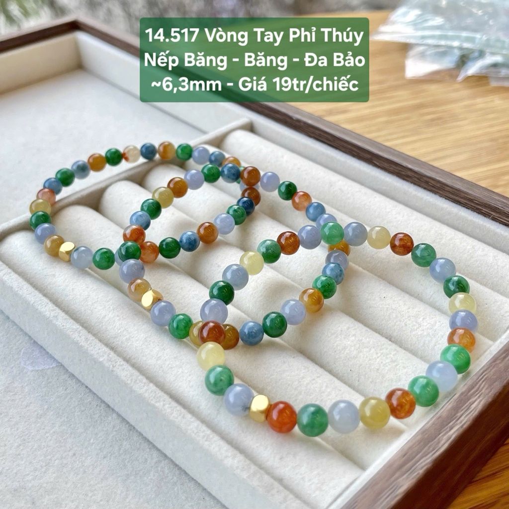 Vòng Tay Phỉ Thúy  Nếp Băng - Băng - Đa Bảo  ~6,3mm 14.517