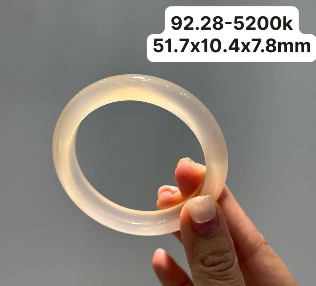 Vòng Hẹ Ngọc Tuỷ Chalcedony Vàng Hoàng Kim 51.7mm 92.28