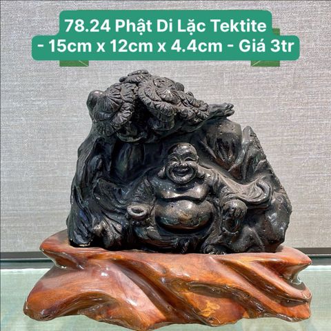 Phật Di Lặc Tektite ~15x12x4.4cm 78.24