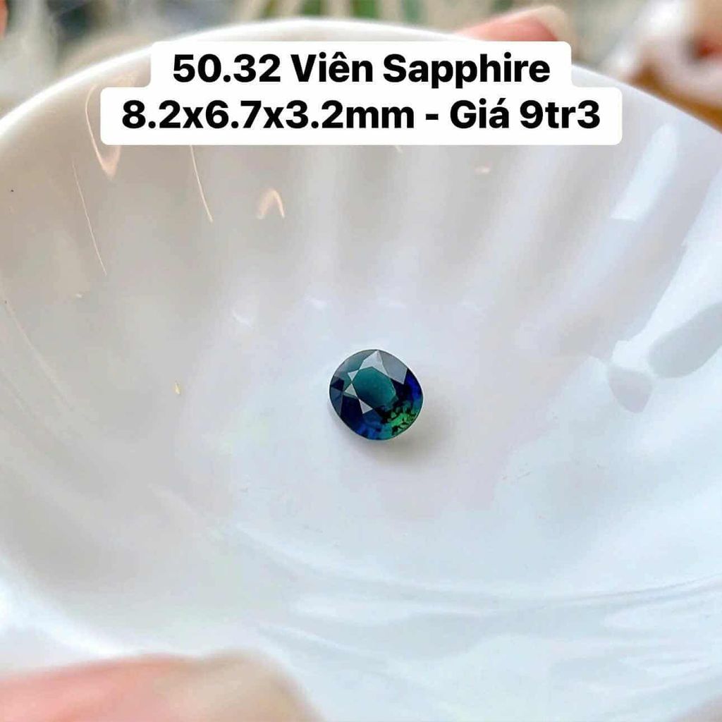 Viên Sapphire 8.2x6.7x3.2mm 50.32