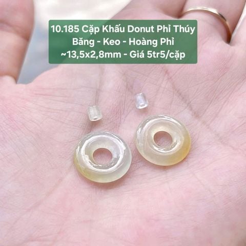 Cặp Khấu Donut Phỉ Thúy  Băng - Keo - Hoàng Phỉ  ~13,5x2,8mm 10.185