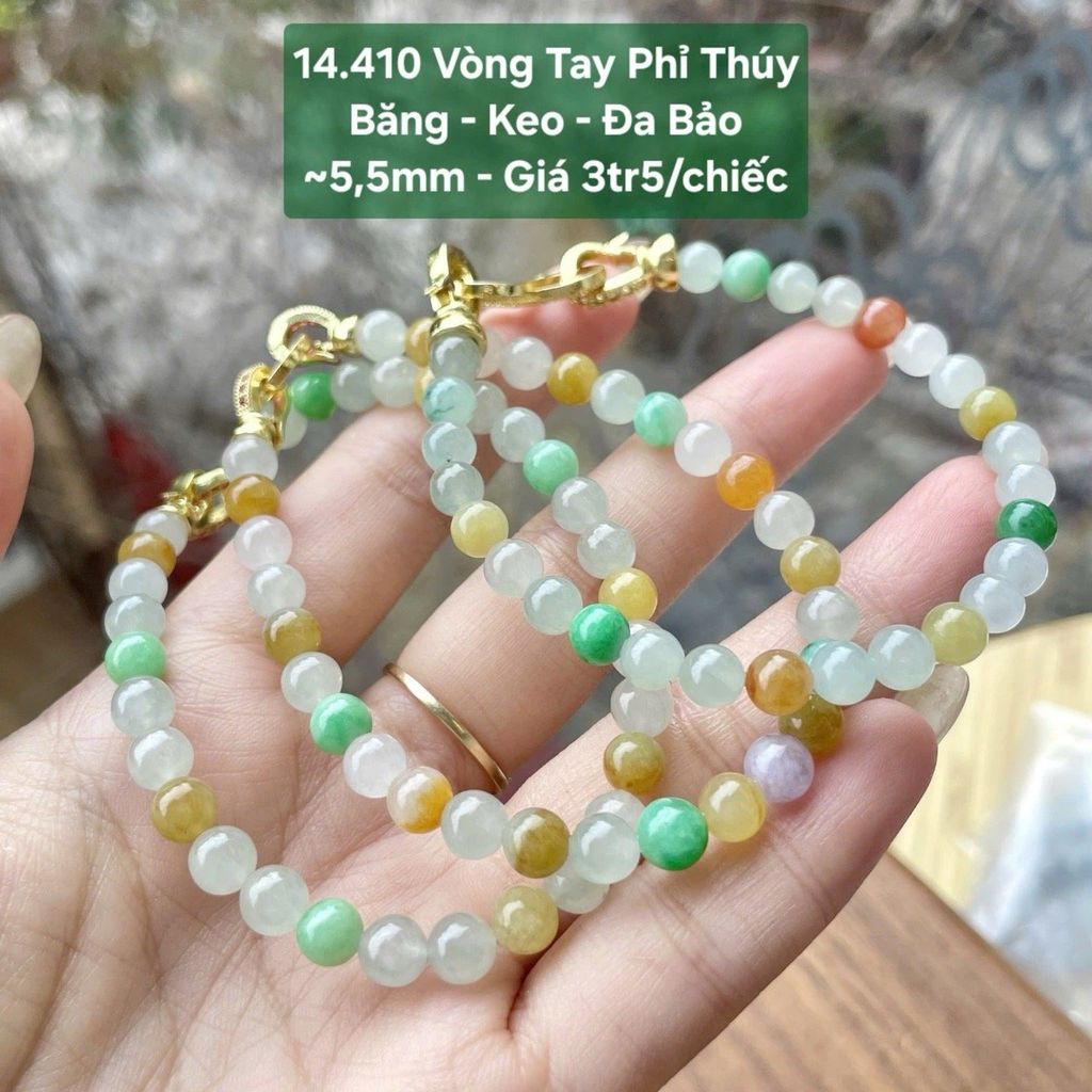 Vòng Tay Phỉ Thúy  Băng - Keo - Đa Bảo  ~5,5mm 14.410