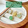 Charm Ngọc Phỉ Thúy Băng - Lục - Hoàng Phỉ - Hoa Bay Vàng Vàng 18K - Kim Cương tấm - 126.41