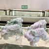 85.3 Cặp Tỳ Hưu Cẩm Thạch Jadeite A Nếp - Nếp Mịn - Xuân Đới Thái ~5,6x10,5x8cm/bức (chưa tính đế)