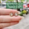Khuyên Tai Ngọc Phỉ Thúy Thủy Tinh - Bạch Nguyệt Quang Vàng Vàng 14K - Moissanite ~3,6x5,2mm 128.62