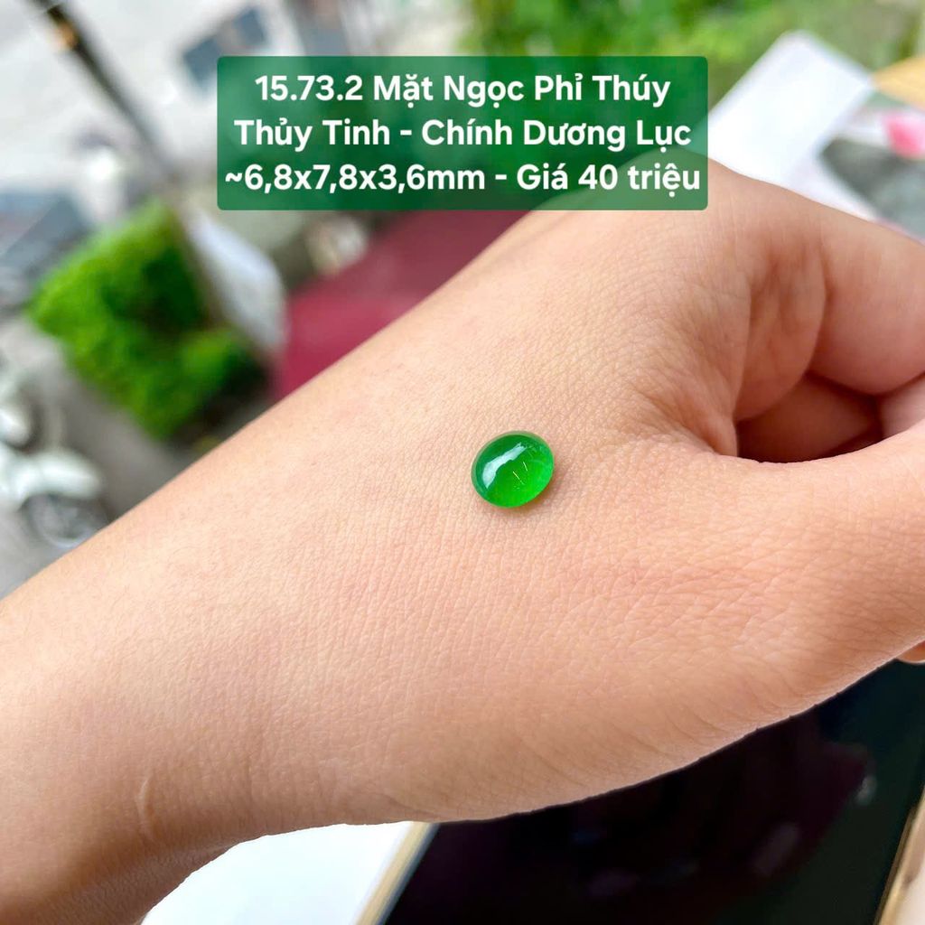 Mặt Ngọc Phỉ Thúy Thủy Tinh - Chính Dương Lục - 15.73.2 ko