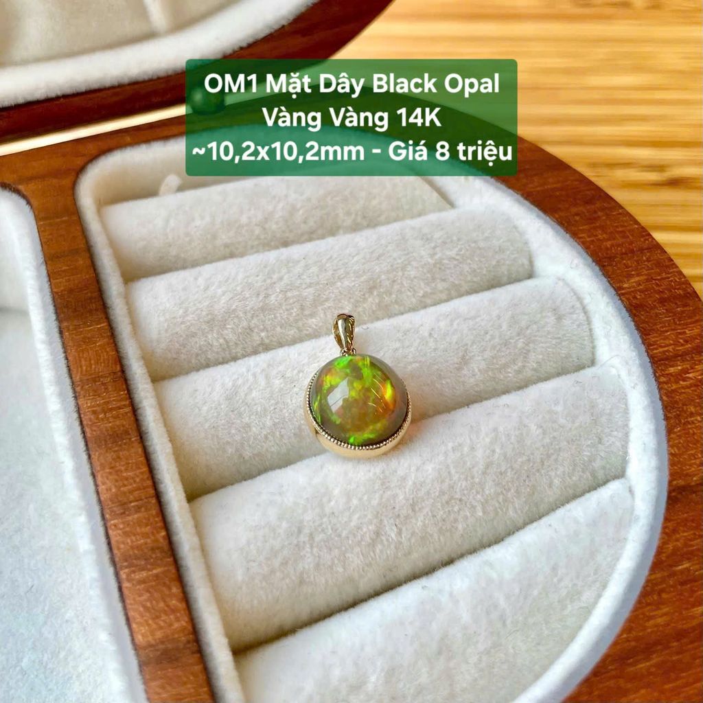 Mặt Dây Black Opal Vàng Vàng 14K - OM1