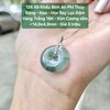 Khấu Bình An Phỉ Thúy  Băng - Keo - Hoa Bay Lục Đậm  Vàng Trắng 18K - Kim Cương tấm  ~14,8x4,9mm 126.89