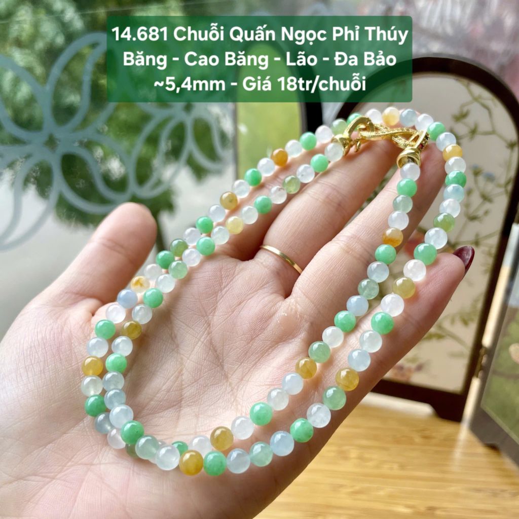 Chuỗi Quấn Ngọc Phỉ Thúy Bắng - Cao Bằng - Lão - Đa Bảo ~5,4mm 14.681