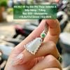 69.162 Vô Sự Bài Phỉ Thuý Jadeite A Nếp Băng -  Trắng - Bạc 925 - Moissanite ~ 13,8x17x7,6mm