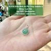 10.418 Khấu Bình An Phỉ Thuý Jadeite A - Băng - Lục Táo - Bạc 925 -  Moissanite ~ 9,7x4mm